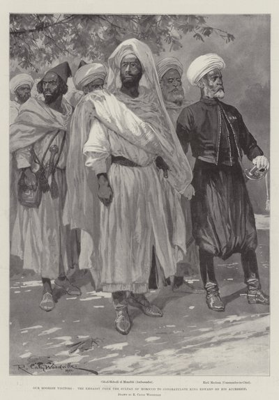 Our Moorish Visitors, the Embassy from the Sultan of Morocco to congratulate King Edward on his Accession by Richard Caton Woodville junior
